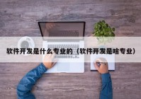 軟件開(kāi)發(fā)是什么專業(yè)的（軟件開(kāi)發(fā)是啥專業(yè)）