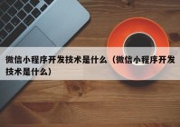 微信小程序開發(fā)技術是什么（微信小程序開發(fā)技術是什么）