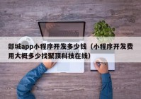 郯城app小程序開(kāi)發(fā)多少錢(qián)（小程序開(kāi)發(fā)費(fèi)用大概多少找聚頂科技在線(xiàn)）
