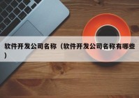 軟件開(kāi)發(fā)公司名稱(chēng)（軟件開(kāi)發(fā)公司名稱(chēng)有哪些）